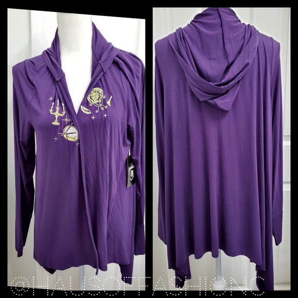 TORRID DISNEY Haunted Mansion Super Soft Purple Leota Drape Cardigan! NW… - Picture 3 of 6